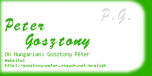 peter gosztony business card